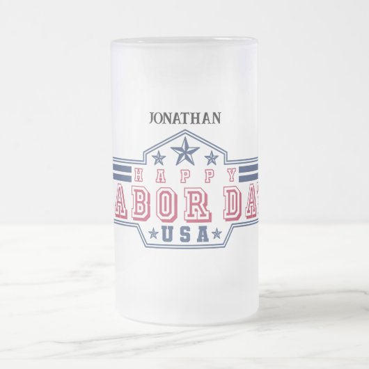 Personalisierter Froher Tag der Arbeit Mattglas Bierglas (Mittel)