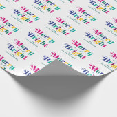 Personalisierter froher und heller Weihnachtsurlau Geschenkpapier (Ecke)