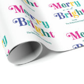 Personalisierter froher und heller Weihnachtsurlau Geschenkpapier (Rolleneckpunkt)