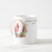 Personalisierter froher Weihnachts-Kardinal Kaffeetasse (Vorderseite Links)
