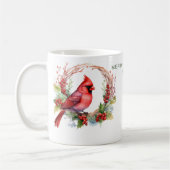 Personalisierter froher Weihnachts-Kardinal Kaffeetasse (Links)