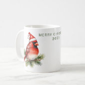 Personalisierter froher Weihnachts-Kardinal Kaffeetasse (Vorderseite Links)
