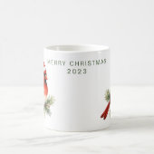 Personalisierter froher Weihnachts-Kardinal Kaffeetasse (Mittel)