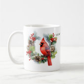 Personalisierter froher Weihnachts-Kardinal Kaffeetasse (Links)