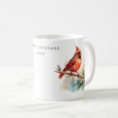 Personalisierter froher Weihnachts-Kardinal Kaffeetasse (VorderseiteRechts)