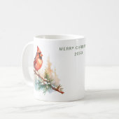 Personalisierter froher Weihnachts-Kardinal Kaffeetasse (Vorderseite Links)