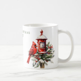 Personalisierter froher Weihnachts-Kardinal Kaffeetasse
