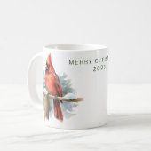 Personalisierter froher Weihnachts-Kardinal Kaffeetasse (Vorderseite Links)