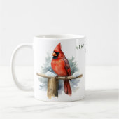 Personalisierter froher Weihnachts-Kardinal Kaffeetasse (Links)