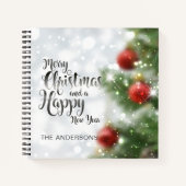 Personalisierter froher Weihnachtsbaum | Gästebuch Notizblock (Vorderseite)