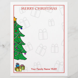 Personalisierter froher Weihnachtsbaum Letterhead