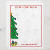 Personalisierter froher Weihnachtsbaum Letterhead (Vorne/Hinten)