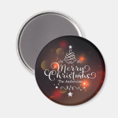 Personalisierter froher Weihnachtsbaum | Magnet (Vorderseite/Rückseite)