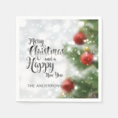 Personalisierter froher Weihnachtsbaum | Serviette (Vorderseite)