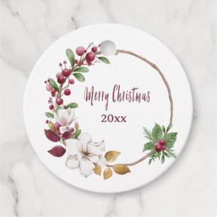 Personalisierter froher Weihnachtskranz mit dem Ja Geschenkanhänger