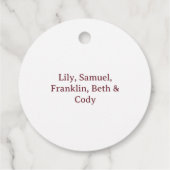 Personalisierter froher Weihnachtskranz mit dem Ja Geschenkanhänger (Rückseite)