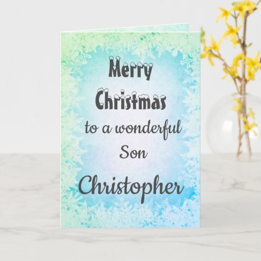 Personalisierter froher Weihnachtsmann Karte (Gelbe Blume)