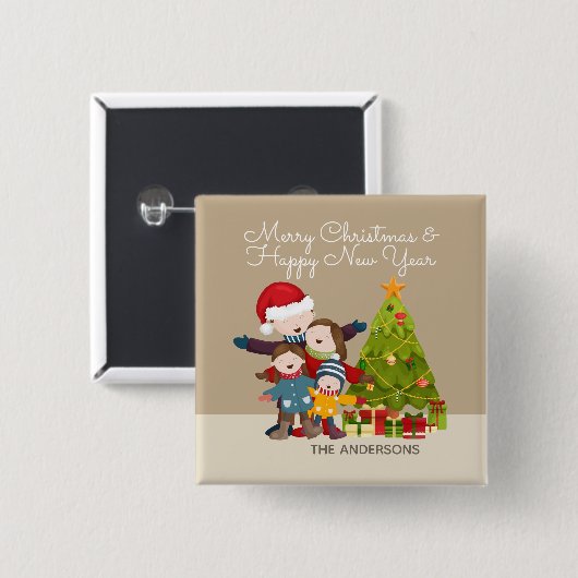 Personalisierter fröhlicher button (Vorne & Hinten)