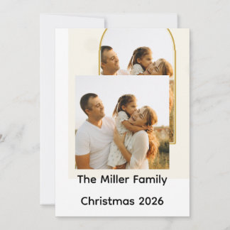 Personalisierter fröhlicher Familien-Weihnachtsbog Feiertagskarte
