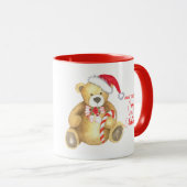 Personalisierter, fröhlicher Teddybär Tasse (VorderseiteRechts)