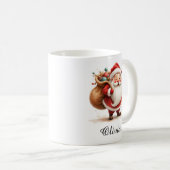 Personalisierter fröhlicher Weihnachtsmann-Kaffeeb Kaffeetasse (VorderseiteRechts)