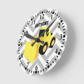 Personalisierter Frontladerlastwagen Runde Wanduhr (Winkel)