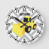 Personalisierter Frontladerlastwagen Runde Wanduhr (Vorderseite)