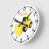 Personalisierter Frontladerlastwagen Runde Wanduhr (Winkel)
