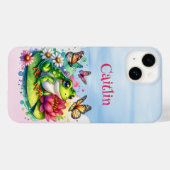 Personalisierter Frosch, Blume und Schmetterlinge Case-Mate iPhone Hülle (Rückseite (Horizontal))