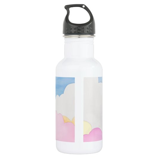 Personalisierter Frosch, Blume und Schmetterlinge Edelstahlflasche (Rückseite)