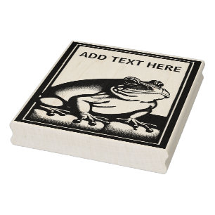 Personalisierter Frosch - Briefmarke der Holzkunst Gummistempel