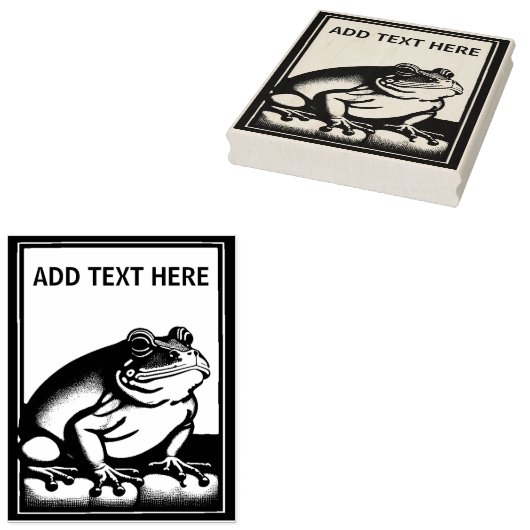 Personalisierter Frosch - Briefmarke der Holzkunst Gummistempel (Stempel)
