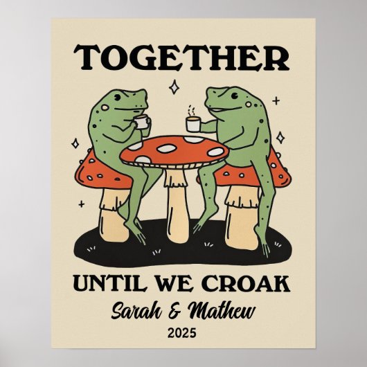 Personalisierter Frosch-Illustrationsjubiläum Poster (Vorne)