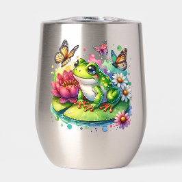 Personalisierter Frosch mit Blume auf Lilypad Insu