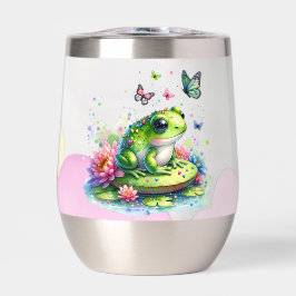 Personalisierter Frosch mit Blume auf Lilypad Insu