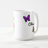 Personalisierter Frosch mit Blume auf Lilypad Kaffeetasse (VorderseiteRechts)