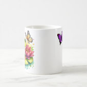 Personalisierter Frosch mit Blume auf Lilypad Kaffeetasse (Mittel)
