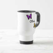 Personalisierter Frosch mit Blume auf Lilypad Reisebecher (VorderseiteRechts)