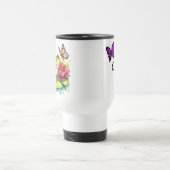 Personalisierter Frosch mit Blume auf Lilypad Reisebecher (Mittel)