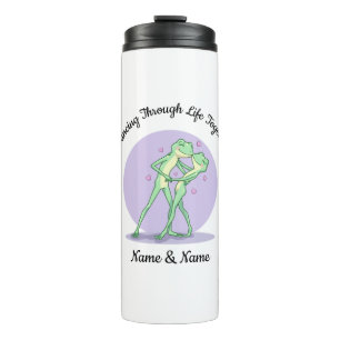 Personalisierter Frosch-Paar-Thermal-Tumbler Thermosbecher