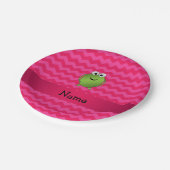 Personalisierter Frosch Pappteller (Schrägansicht)