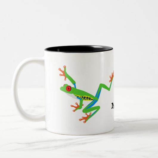 Personalisierter Frosch Zweifarbige Tasse (Links)