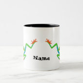 Personalisierter Frosch Zweifarbige Tasse (Mittel)