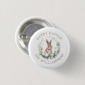 Personalisierter Frühling Bunny Easter Egland Button (Vorne & Hinten)