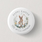 Personalisierter Frühling Bunny Easter Egland Button (Vorderseite)