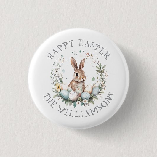 Personalisierter Frühling Bunny Easter Egland Button (Vorderseite)