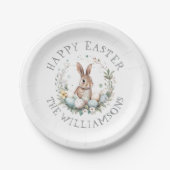 Personalisierter Frühling Bunny Easter Egland Pappteller (Vorderseite)