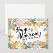 Personalisierter Frühling florale Happy 40 Jahre J Postkarte (Vorne/Hinten)