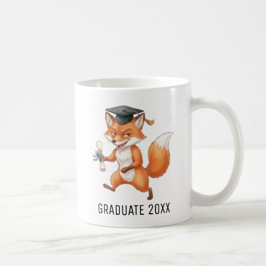 Personalisierter Fuchs-Abschluss Kaffeetasse (Rechts)