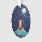 personalisierter Fuchs und Vollmond Weihnachten Ornament (Vorderseite)